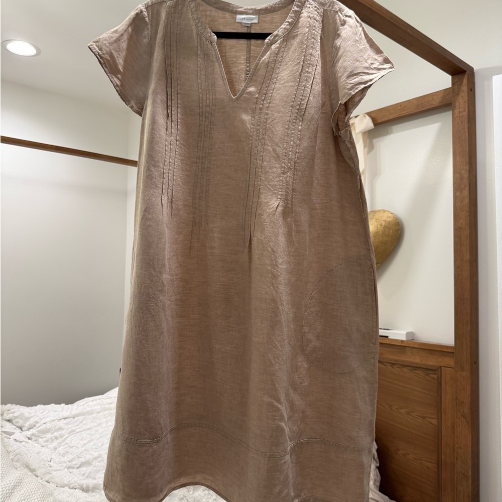 J. Jill Light Brown Linen Dress